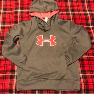 Under Armour Women’s medium grey/coral sweatshirt